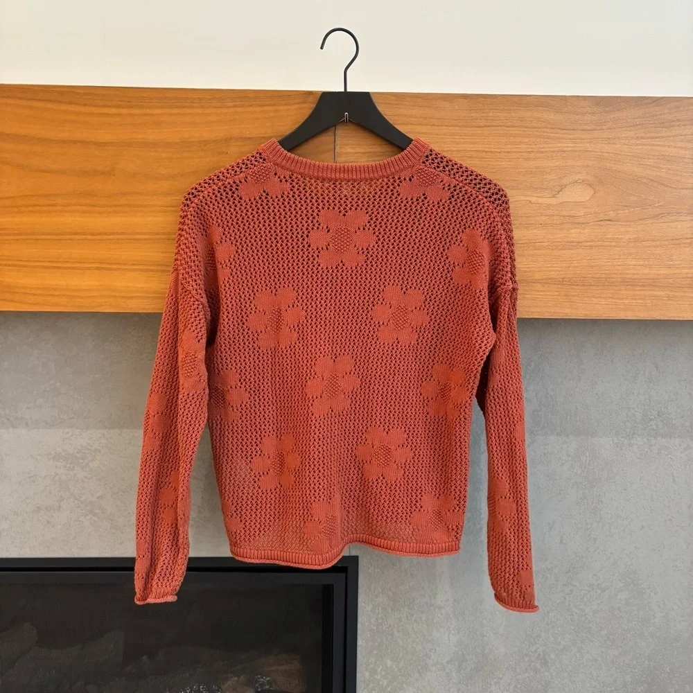 Madewell Floral Open-Stitch Cardigan, Size S - Picture 10 of 13